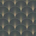 ESTAhome Tapet Art Deco Mörkblå/Guld tapet art deco mörkblått och guld EW139231