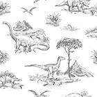 ESTAhome Tapet Dinosaurier Svart Och Vitt EW139269