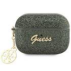 Guess Airpods Pro 2 Skal Glitter Flake 4G Charm Grön