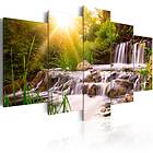 Arkiio Akrylglastavla Forest Waterfall Foto på akryl [Glass] 100x50 A3-Acrylglasbild303