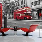 Arkiio Fototapet Röd Buss Och Telefonkiosk I London buss och telefonkiosk i 200x154 A3-LFTNT1128