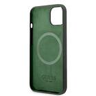 Guess iPhone 13 Skal MagSafe Silicone Logo Plate Khaki