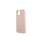 Guess iPhone 13 Skal Magsafe Silicone Script Gold Logo LjusRosa