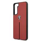 Ferrari Skal Galaxy S21 Plus Off Track Leather Nylon Stripe Röd