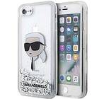 Karl Lagerfeld iPhone 7/8/SE (2020/2022) Skal Liquid Glitter Head Silver