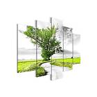 Tavla Tree Near The Road 5 Parts Green 200x100 sp. z o. TM-N7780-DKX