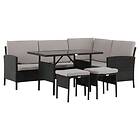 Venture Design Loungegrupp Knock Corner Sofa- Black/Grey Wicker 2047-201