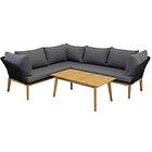 Venture Design Loungegrupp Chania Utomhus Hjørnesofa Akacia / svart 9329-022