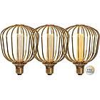 Star Trading LED-lampe E27 G125 Basket Gold LEDlampaE27G125 Decoled Metal 353-99