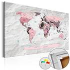 Arkiio Anslagstavla Pink Continents [Cork Map] 120x80 A3-Pinnwand411