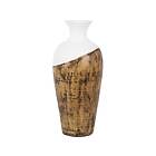Beliani Decorative vase brown and white BONA