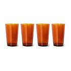 HKliving 70's glassware teglas 20 cl 4-pack Amber brown