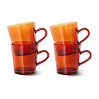HKliving 70's glassware kaffekopp 20 cl 4-pack Amber brown