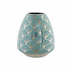 DKD Home Decor Vase Porslin Turkos Orientalisk Kromad 16 x 16 x 18 cm