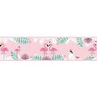 A.S. Creation Självhäftande border Flamingo Love Rosa Grön 403758