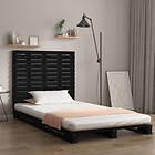 vidaXL Väggmonterad sängynpääty svart 146x3x91,5 cm massiv furu