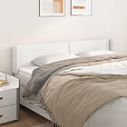 vidaXL Sengegavl med kanter vit 163x16x78/88 cm konstläder