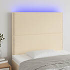 vidaXL Hovedgærde LED gräddvit 90x5x118/128 cm tyg