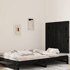 vidaXL Väggmonterad sängynpääty svart 95,5x3x90 cm massiv furu