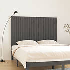 vidaXL Väggmonterad sängynpääty grå 166x3x110 cm massiv furu
