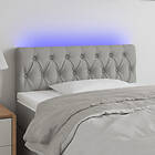 vidaXL Huvudgavel LED ljusgrå 100x7x78/88 cm tyg
