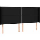vidaXL Sänggavel med kanter svart 163x16x118/128 cm tyg