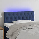 vidaXL Sänggavel LED blå 100 x 7 x 78/88 cm tyg
