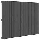 vidaXL Väggmonterad sängynpääty grå 140x3x110 cm massiv furu