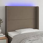 vidaXL Huvudgavel LED taupe 83x16x118/128 cm tyg