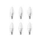 Philips LED-glödlampa Kerte 4,9W/827 (40W) 6-pack E14