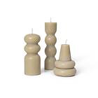 Ferm Living Torno ljus 3-pack Ø4 cm Sand