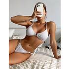 SHEIN Bikini Set Elegant Sexig Naturlig Vitt Slätt Ring