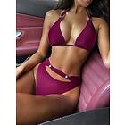 SHEIN Slätt Sexig Bikini Set Hipsters Kastanjebrun Grimma Ring