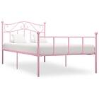 vidaXL Bed Frame rosa metall 90x200 cm