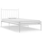 vidaXL Bed Frame vit metall 90x200 cm