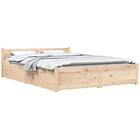 vidaXL cadre de lit med lådor honungsbrun 140x200 cm