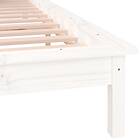 vidaXL Bed Frame LED vit 135x190 cm dubbelsäng massivt trä