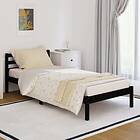 vidaXL Sängynrunko massiv furu 90x200 cm svart
