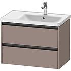 Duravit Ketho.2 Servantskap, 2 Skuffer 784x455 mm, Høyre, Basalt