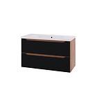 Linn Bad Emma Servantskap 100x46x57 cm, Sort Eik