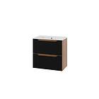 Linn Bad Emma Smal Servantskap 60x36.5x58.5 cm, Sort Eik