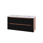 Linn Bad Emma Servantskap Dobbel cm 120x46x57 Sort Eik