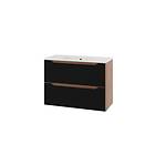 Linn Bad Emma Smal Servantskap 80x36.5x58.5 cm, Sort Eik