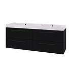 Linn Bad Ingrid Servantskap, Dobbel 160x46x57 cm, Sort Matt