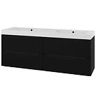 Linn Bad Mari Servantskap, Dobbel 161x46x57 cm, Sort Matt