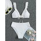 SHEIN Bikini Set Hög Midja Vitt