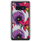 Bjornberry Samsung Galaxy S10e Skal - Lila/Cerise Blomster