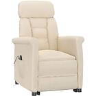 vidaXL Elektrisk reclinerfåtölj beige microfiber