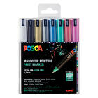 Posca Marker nr. PC-1MR spets 0.7mm metallicfärger, 8 mix./ 1 förp.