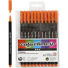 Colortime Fineliner Tusch, spets 0,6-0,7 mm, orange, 12 st./ 1 förp.